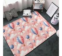 Classy Hot Air Balloon Print Area Rugs for Living Room Bedroom, Washable Soft 3x5 Throw Rugs Non Slip Carpet for Bedroom Decor Aesthetic 60x39 inches