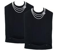 Classy Pal | Adult Bib for Women with Embroidered Design. Waterproof, Reusable & Washable (2 Pack (Pearl Necklace + Pearl Necklace))