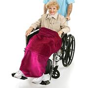 Classy Pal Wheelchair Blanket with Pouch for Adults, Fleece Wrap for Airplane & Train, Packable Nap Travel Accessories (Ruby Red)