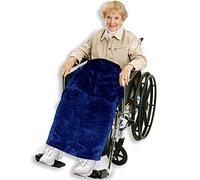 Classy Pal Wheelchair Blanket with Pouch for Adults, Fleece Wrap for Airplane & Train, Packable Nap Travel Accessories (Navy Blue)