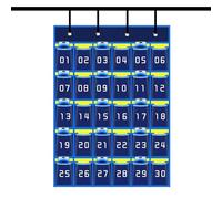 Classy Phone Holder in Class - Numbered Mobile Phone Holder with Pockets and Hooks | Wall Organiser for Classroom, School Archive for Calculators, Penne and Small Accessories Teaching Desk Arc