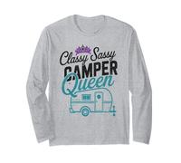 Classy Sassy Camper Queen Camp My RV Vibes Trailer Camping Long Sleeve T-Shirt