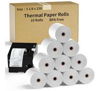 CLASSY Thermal Paper 3 1/8 x 230ft, 10 Rolls Receipt Paper for Cash Registers Printer, ATM Machine,Compatible with Wide Range of POS Systems for Small Business,BPA Free