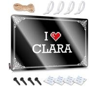 Classy Tin Wall Decor Rustic Wall Poster, Backyard Bar Decor Funny Quote Design For Garage Garage | Waterproof Anti-rust Metal I Love Clara(30X40CM)
