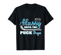 Classy Until The Puck Drops Ice Hockey Player Or Coach T-Shirt, Men, Black, XX-Large