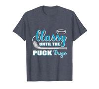Classy Until The Puck Drops Ice Hockey Player Or Coach T-Shirt, Men, Heather Blue, X-Large