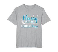 Classy Until The Puck Drops Ice Hockey Player Or Coach T-Shirt, Men's Big and Tall, Heather Grey, 5X Tall