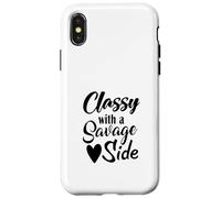 Classy With A Savage Side Funny Saying Case for iPhone X/XS