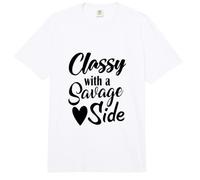 Classy with A Savage Side Funny Saying Comfort Colors Adult Heavyweight T-Shirt