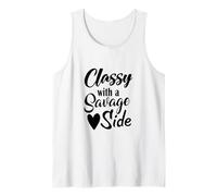 Classy with A Savage Side Funny Saying Mothers Day Tank Top