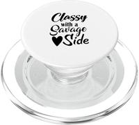 Classy With A Savage Side Funny Saying PopSockets PopGrip for MagSafe