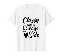 Classy with A Savage Side Funny Saying Value Graphic T-Shirt
