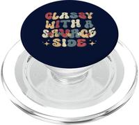 Classy With A Savage Side Groovy Retro PopSockets PopGrip for MagSafe