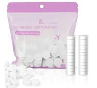 Classycoo Compressed Towel 120 PCS with 2 Carrying Cases,Disposable Mini Tablets Portable Face Towel Cotton Coin Tissue for Travel, Camping, Hiking, Sport, Home Hand Wipes, Outdoor Activities (Purple)