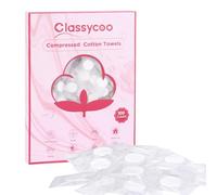 Classycoo Mini Compressed Towel -100 PCS Disposable Face Towel, Cotton Coin Portable Tissue Camping Towel Tablets for Travel Essentials, Hiking, Sport, Home Hand Wipes, Outdoor Activities, Gift