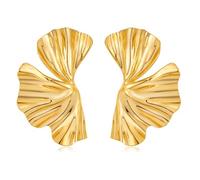 CLASSYZINT Gold Floral Earrings for Women Boho Hypoallergenic Jewelry 4 Styles 3D Flower Studs Everyday Elegant Earrings for Sensitive Ears, Brass, No Gemstone