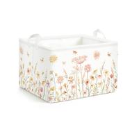 Clastyle 21L Kids Laundry Basket Flowers Clothes Toys Storage Box | Large Storage Basket for Toys Clothes Books, 25kg Load Capacity, Freestanding, Waterproof, Collapsible