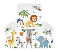 Clastyle 3 pcs Animals Cube Storage Boxes for Shelves Kallax Boxes