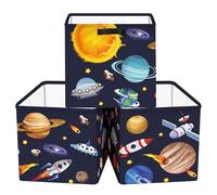 Clastyle 3 pcs Cosmic Space Cube Storage Boxes for Shelves Kallax Boxes