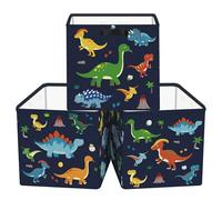Clastyle 3 pcs Dinosaur Cube Storage Boxes for Shelves Kallax Boxes