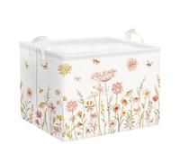 Clastyle 36L Kids Laundry Basket Flowers Clothes Toys Storage Box | Large Storage Basket for Toys Clothes Books, 25kg Load Capacity, Freestanding, Waterproof, Collapsible