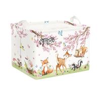 Clastyle 36L Kids Laundry Basket Forest Animals Clothes Toys Storage Box | Large Storage Basket for Toys Clothes Books, 25kg Load Capacity, Freestanding, Waterproof, Collapsible
