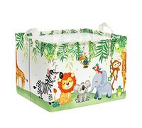 Clastyle 36L Kids Laundry Basket Forest Animals Clothes Toys Storage Box | Large Storage Basket for Toys Clothes Books, 25kg Load Capacity, Freestanding, Waterproof, Collapsible