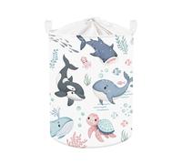 Clastyle 45L Kids Laundry Basket Marine Animals Clothes Toys Storage Box