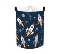 Clastyle 45L Kids Laundry Basket Space Clothes Toys Storage Box | Large Storage Basket with Lids for Toys Clothes Books, 25kg Load Capacity, Freestanding, Waterproof, Collapsible