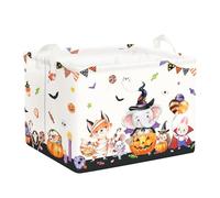 Clastyle Adorable Halloween Pumpkin Bat Animal Laundry Hamper Collapsible Clothes Kids Storage Basket Waterproof Boys Girls Toy Box for Nursery Room,Elephant Fox,40 * 30 * 30 cm