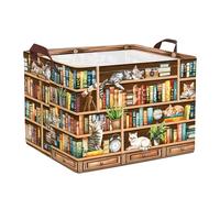 Clastyle Book Baby Laundry Hamper Collapsible Clothes Kids Storage Basket Waterproof Man Women Gift Toy Box for Bedroom, Cat, 40x30x30 cm