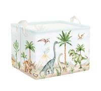 Clastyle Dinosaur Baby Laundry Hamper Palm Tree Clothes Kids Storage Basket Collapsible Boys Girls Toy Box for Nursery Room, Volcano, 40 * 30 * 30 cm