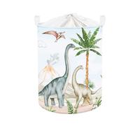 Clastyle Dinosaur Baby Laundry Hamper Palm Tree Clothes Kids Storage Basket Collapsible Boys Girls Toy Box for Nursery Room, Volcano, 36 * 45 cm