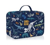 Clastyle Dinosaur Insulated Lunch Bag Volcano Large Thermal Cooler Bag for Boy Picnic Lunch Box, Blue Fossil