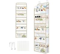 Clastyle Dinosaur Over the Door Organizer Tree Nursery Hanging Storage Organizer for Kids Clothes Diaper Toy Closet Door Hanging Shelf Storage for Bedroom Bathroom Pantry, Magic, 5-Tier