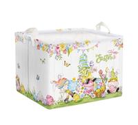Clastyle Easter Rabbit Baby Laundry Hamper Collapsible Egg Clothes Kids Storage Basket Waterproof Boys Girls Toy Box for Nursery Room, Flower, 40 * 30 * 30 cm
