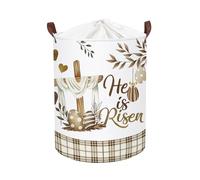 Clastyle Easter Rabbit Baby Laundry Hamper Collapsible Egg Clothes Kids Storage Basket Waterproof Boys Girls Toy Box for Nursery Room, Brown, 36 * 45 cm