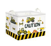 Clastyle Engineering Vehicle Baby Laundry Hamper Collapsible Clothes Kids Storage Basket Waterproof Boys Toy Box for Nursery Room, Forklift, 40 * 30 * 30 cm