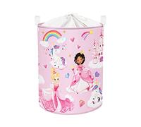 Clastyle Fancy Unicorn Princess Girls Laundry Basket for Kids Waterproof Foldable Clothes Toy Storage Basket for Baby Nursery Room (36 * 45 cm, Princess)
