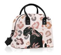 Clastyle Fashion Insulated Women Lunch Bag Animal Adults Small Cooler Lunch Bag for Ladies Lunch Tote for Work Office Picnic,Brown Leopard