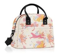 Clastyle Fashion Insulated Women Lunch Bag Animal Adults Small Cooler Lunch Bag for Ladies Lunch Tote for Work Office Picnic,Leopard