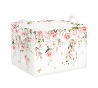 Clastyle Flower Laundry Hamper Leaf Book Storage Basket for Bathroom Storage Box Organizer for Toy Clothes, Pink Rose, 40x30x30 cm