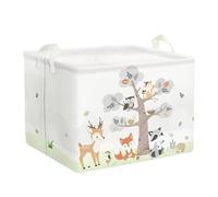 Clastyle Forest Animal Baby Laundry Hamper Collapsible Tree Clothes Kids Storage Basket Waterproof Boys Girls Toy Box for Nursery Room, Deer Fox Raccoon, 40*30*30 cm