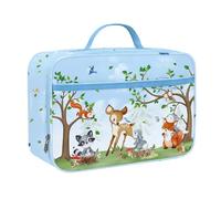 Clastyle Forest Animal Insulated Kids Lunch Bag Leaf Large Thermal Cooler Bag for Boy Picnic School Toddler Lunch Box Tote,Blue