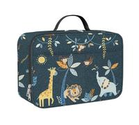 Clastyle Forest Animal Insulated Kids Lunch Bag Leaf Large Thermal Cooler Bag for Boy Picnic School Toddler Lunch Box Tote,Black