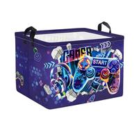 Clastyle Gamer Laundry Hamper Collapsible Clothes Kids Storage Basket Waterproof Boy Toy Box for Nursery Room,3D Purple,40 * 30 * 30 cm