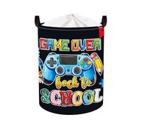 Clastyle Gamer Laundry Hamper Collapsible Clothes Kids Storage Basket Waterproof Boy Toy Box for Nursery Room, School Black, 36x45 cm