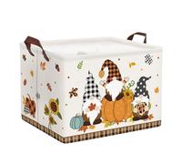 Clastyle Harvest Festival Pumpkin Laundry Hamper Collapsible Clothes Kids Storage Basket Waterproof Thanksgiving Autumn Boys Girls Toy Box for Nursery Room,Gnome,40 * 30 * 30 cm