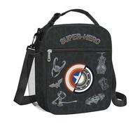 Clastyle Hero Insulated Kids Lunch Bag Large Thermal Cooler Bag for Boy Picnic School Lunch Box Tote,City Shields
