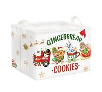 Clastyle Merry Christmas Baby Laundry Hamper Collapsible Clothes Kids Storage Basket Waterproof Boys Girls Toy Box for Nursery Room, Gingerbread Man, 40 * 30 * 30 cm